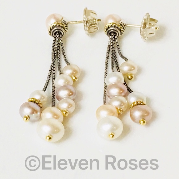 David Yurman Pearl Multi Chain Tassel Earrings - Picture 6 of 6